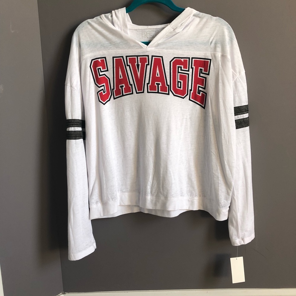 White Longsleeve hoodie graphic shirt NWT